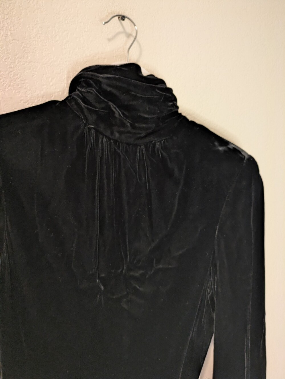 Vintage 80s Ricki Lang for Nuit Black Velvet Full Circle Skirt Maxi Dress ILGWU - Picture 7 of 12